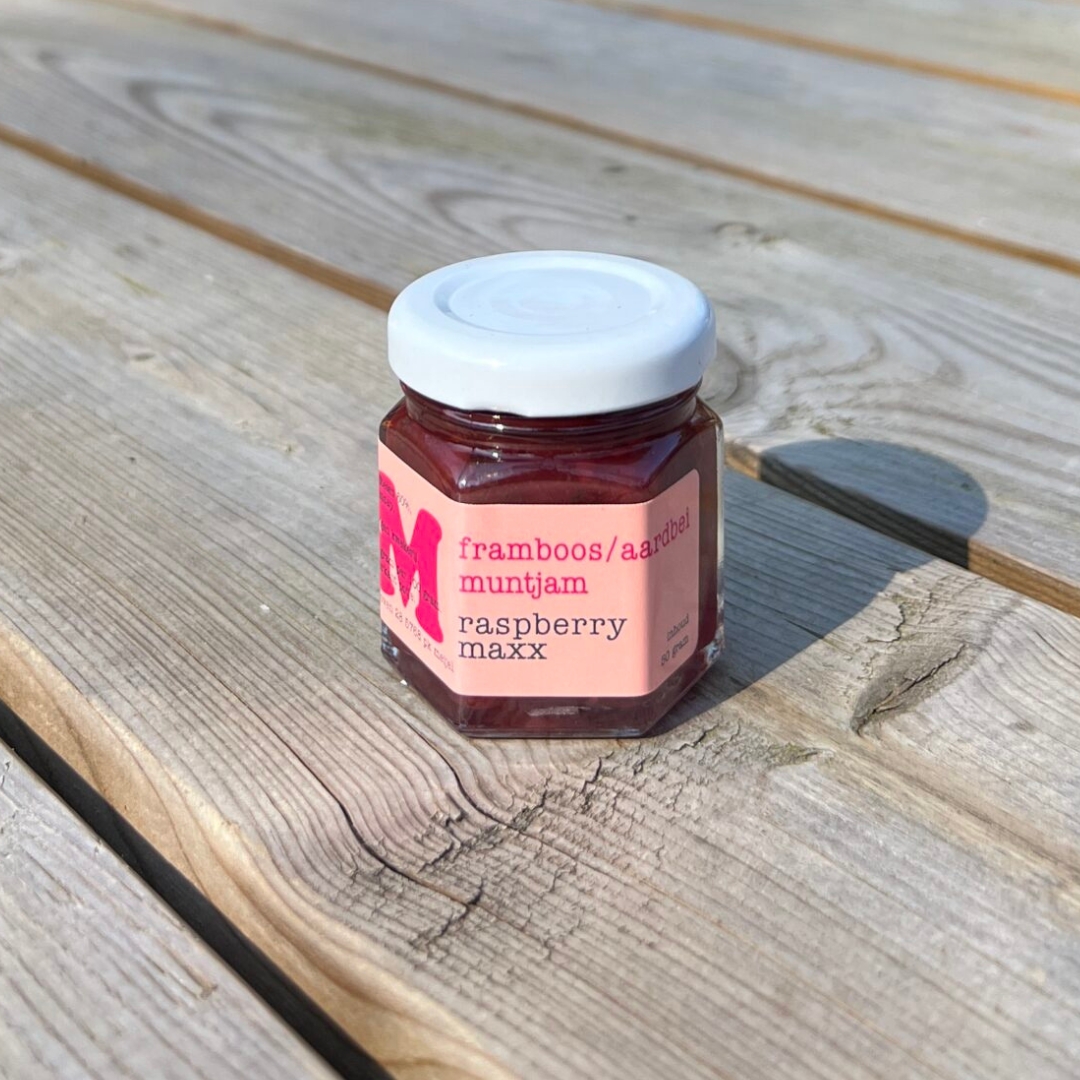 Framboos Aardbei Munt Jam - 50 gram